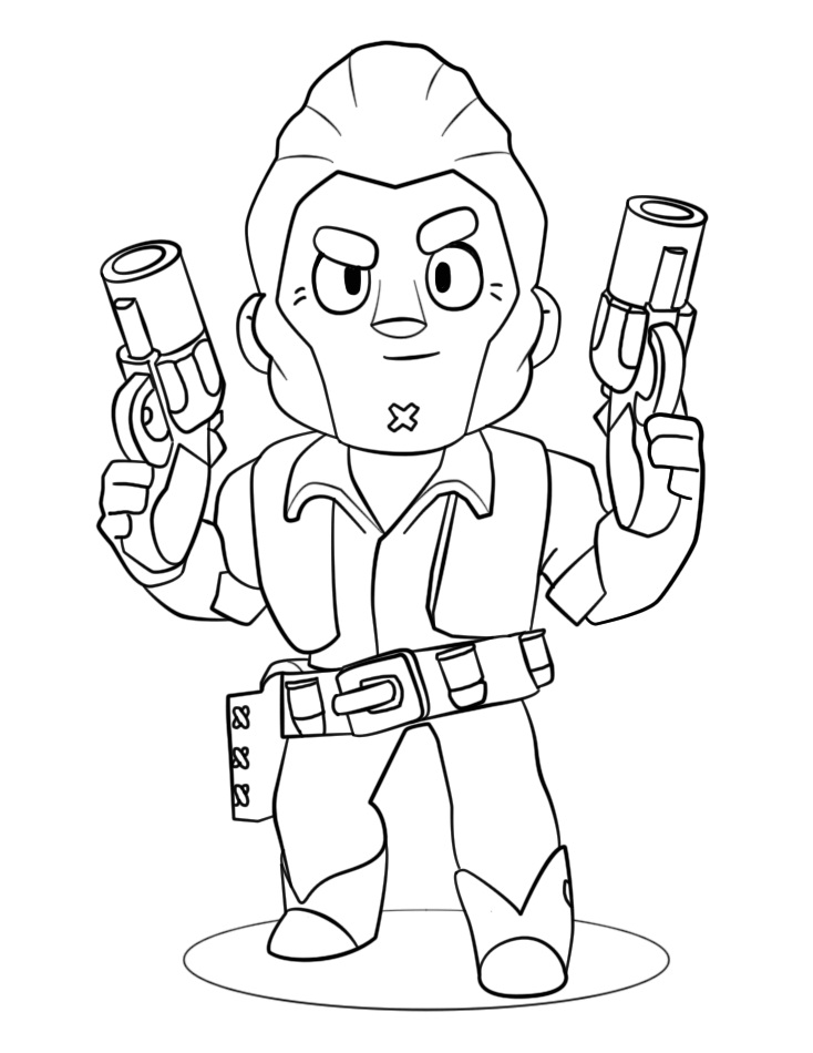 Dibujo de Estrellas de Pelea Colt para Colorear