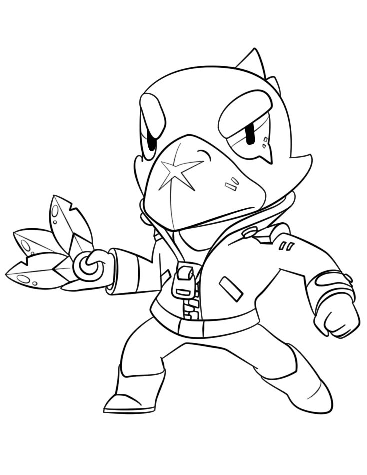 Dibujo de Estrellas de Pelea Crow para Colorear