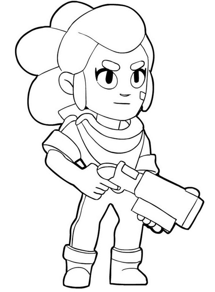 Dibujo de Estrellas de Pelea Shelly para Colorear