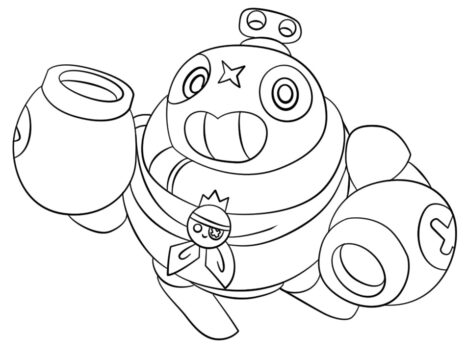 Dibujo de Garrapata de Estrellas Pelea para Colorear
