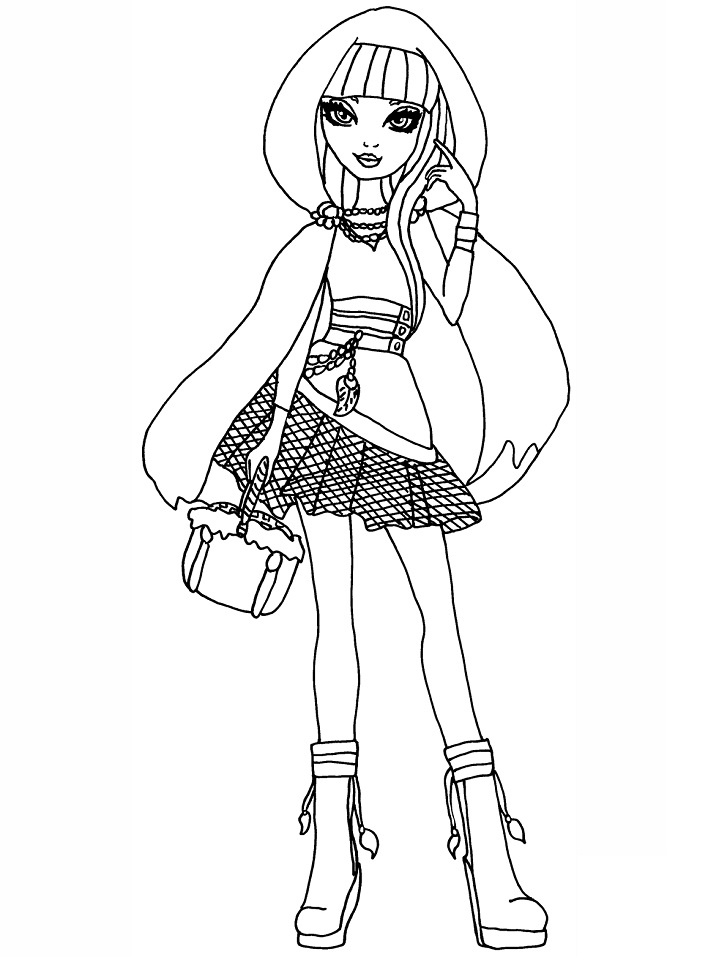 Dibujo de Caperuza Cerise para Colorear