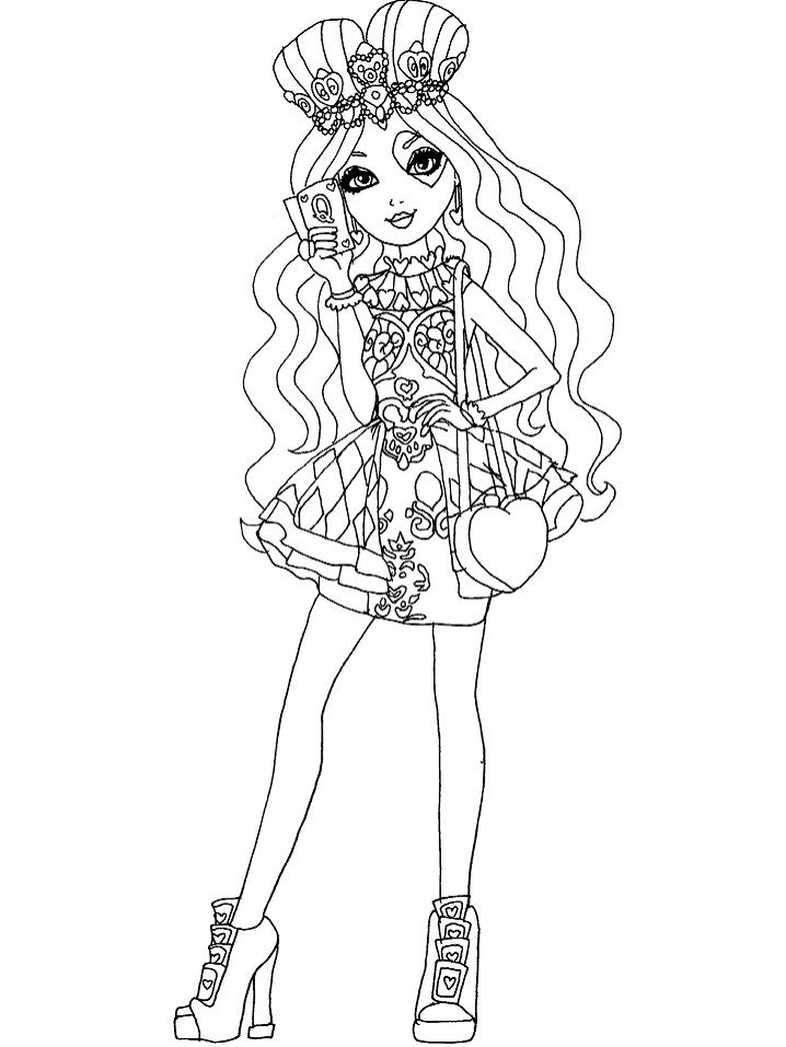 Dibujo de Corazones de Lizzie para Colorear