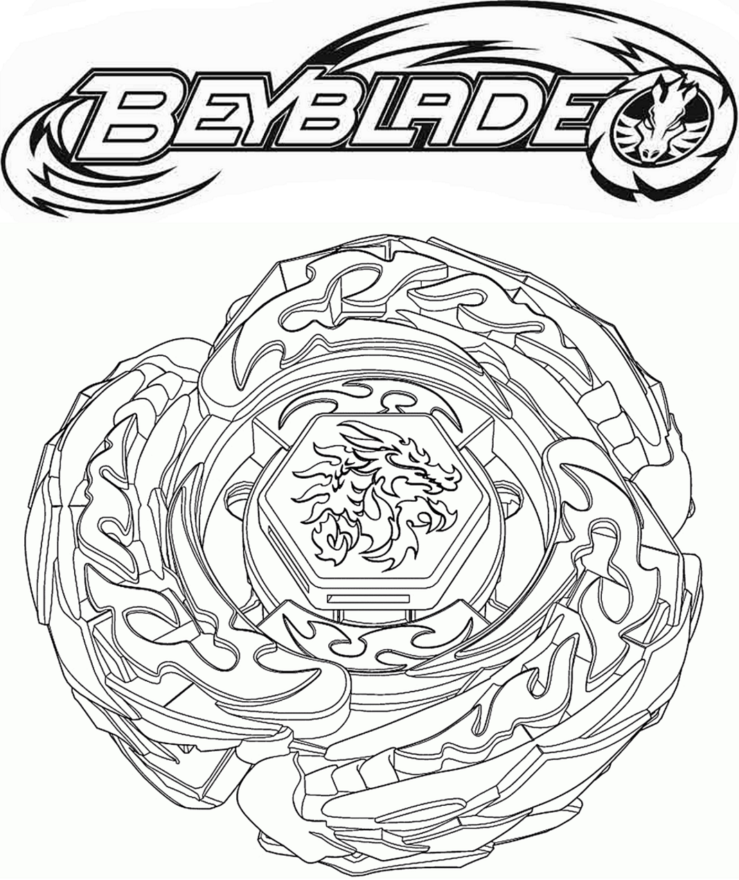 Dibujo de 1567583588 Beyblade Lightning L Drago A4 para Colorear