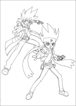 Dibujo de Gingka y Kyoya para Colorear