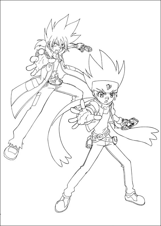 Dibujo de Gingka y Kyoya para Colorear