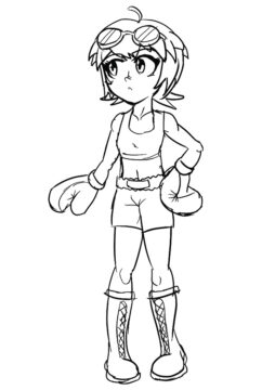 Dibujo de Madoka Amano Boxeo para Colorear