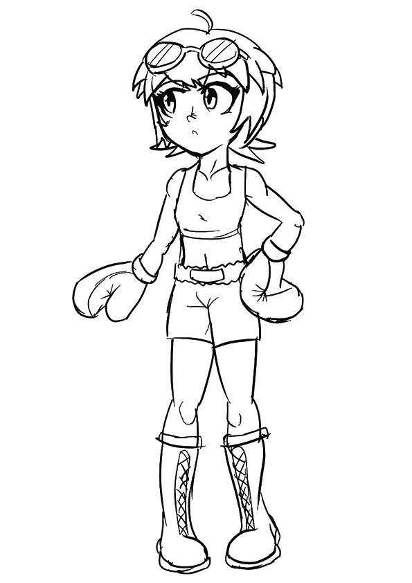 Dibujo de Madoka Amano Boxeo para Colorear