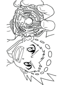 Dibujo de Valt Aoi con Beyblade para Colorear