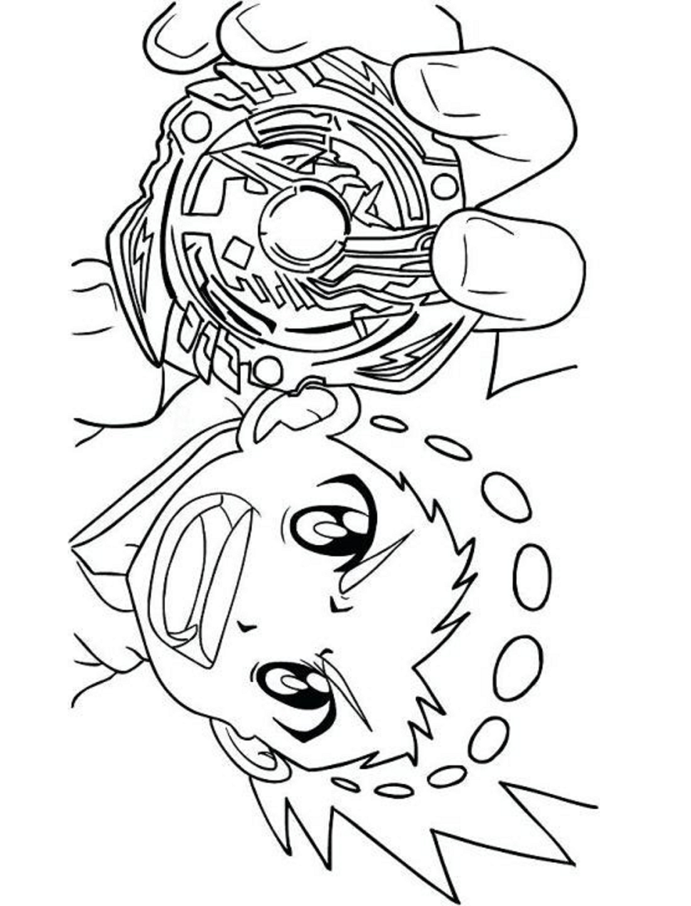 Dibujo de Valt Aoi con Beyblade para Colorear