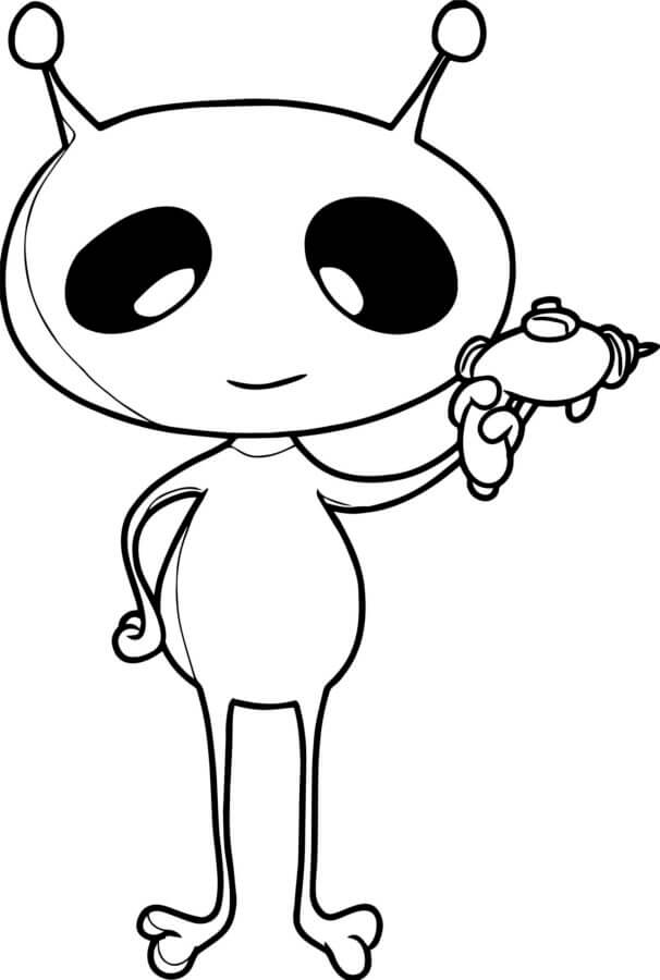 Dibujo de Aliens Fciles para Colorear