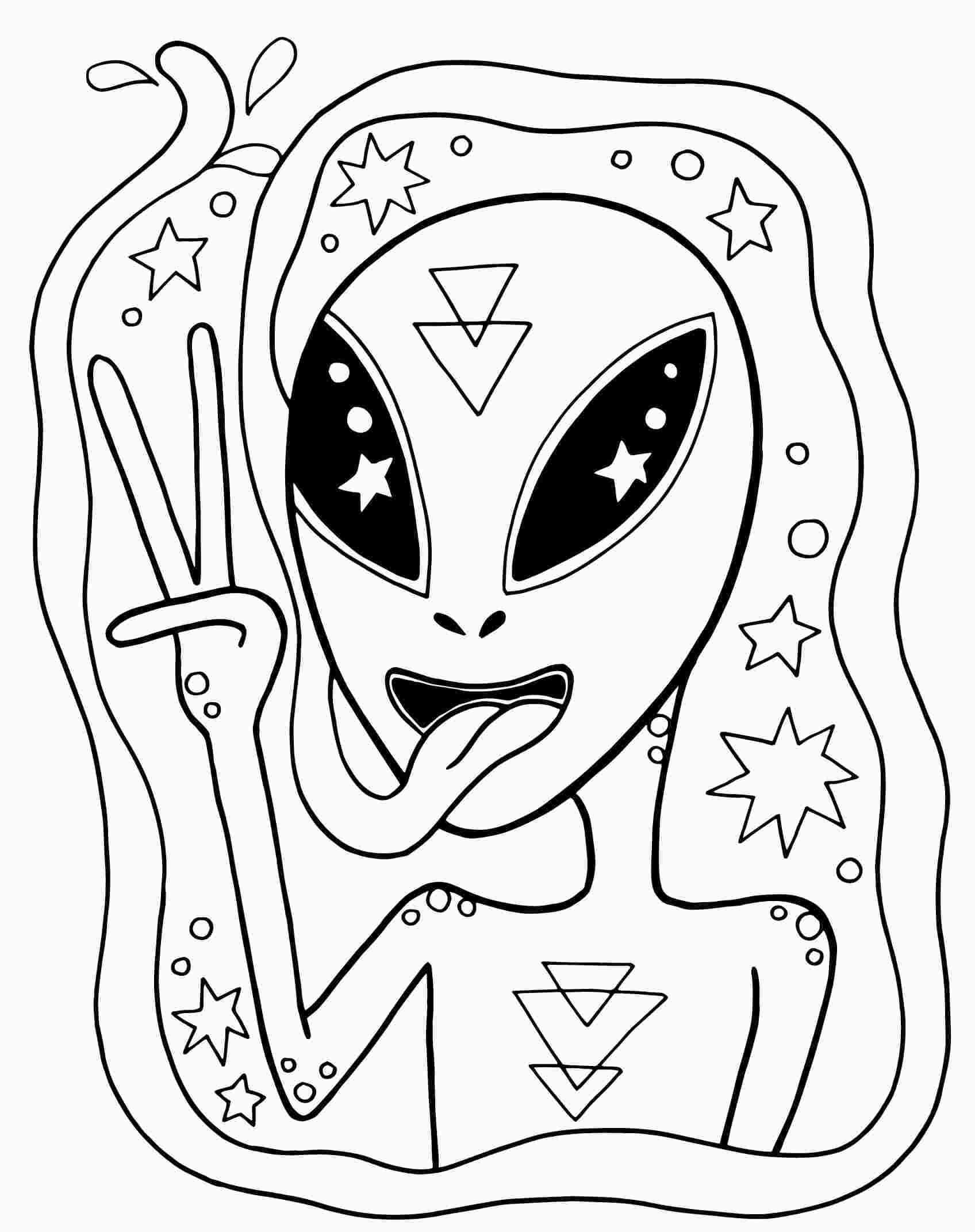 Dibujo de Extraterrestre Trippy para Colorear