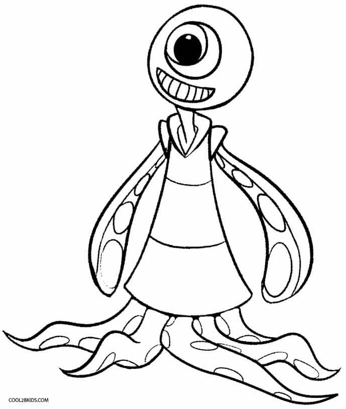 Dibujo de Extraterrestres Divertidos para Colorear