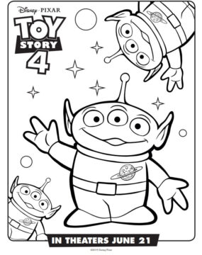 Dibujo de Extraterrestres Toy Story 4 para Colorear