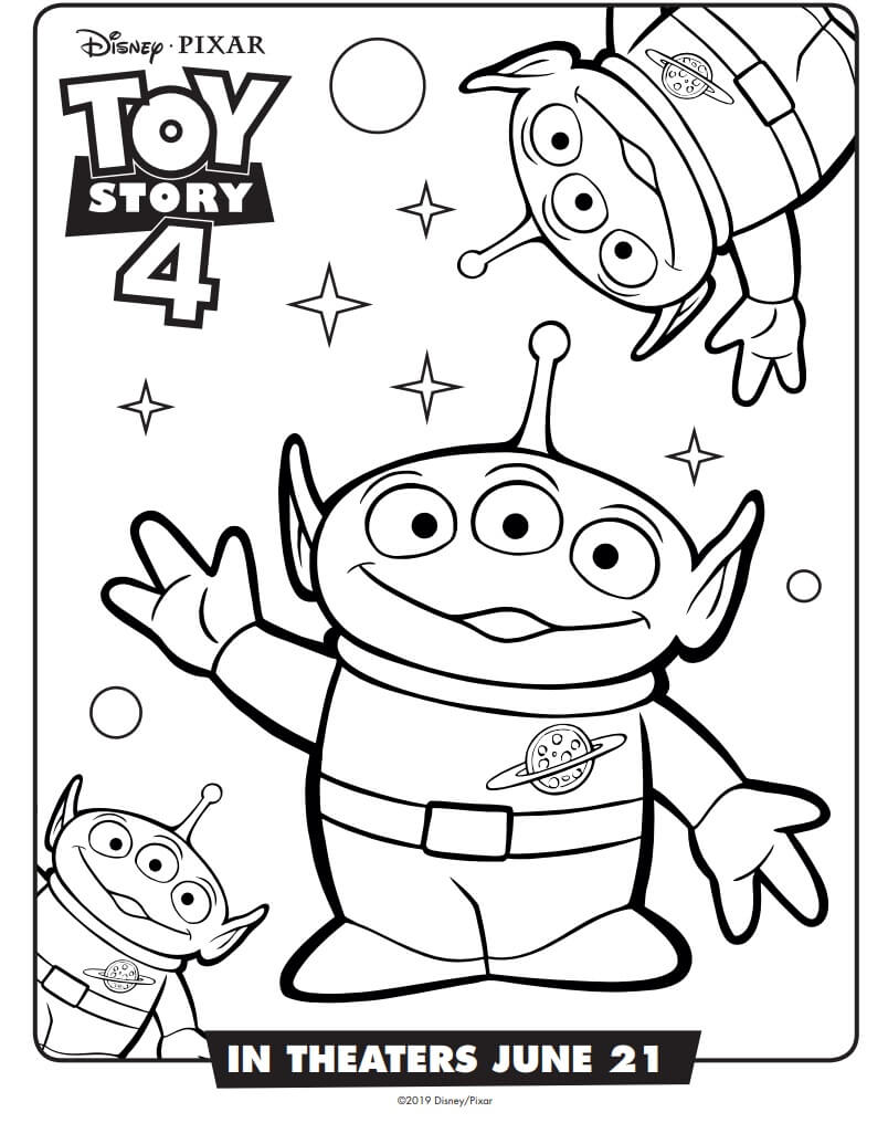 Dibujo de Extraterrestres Toy Story 4 para Colorear