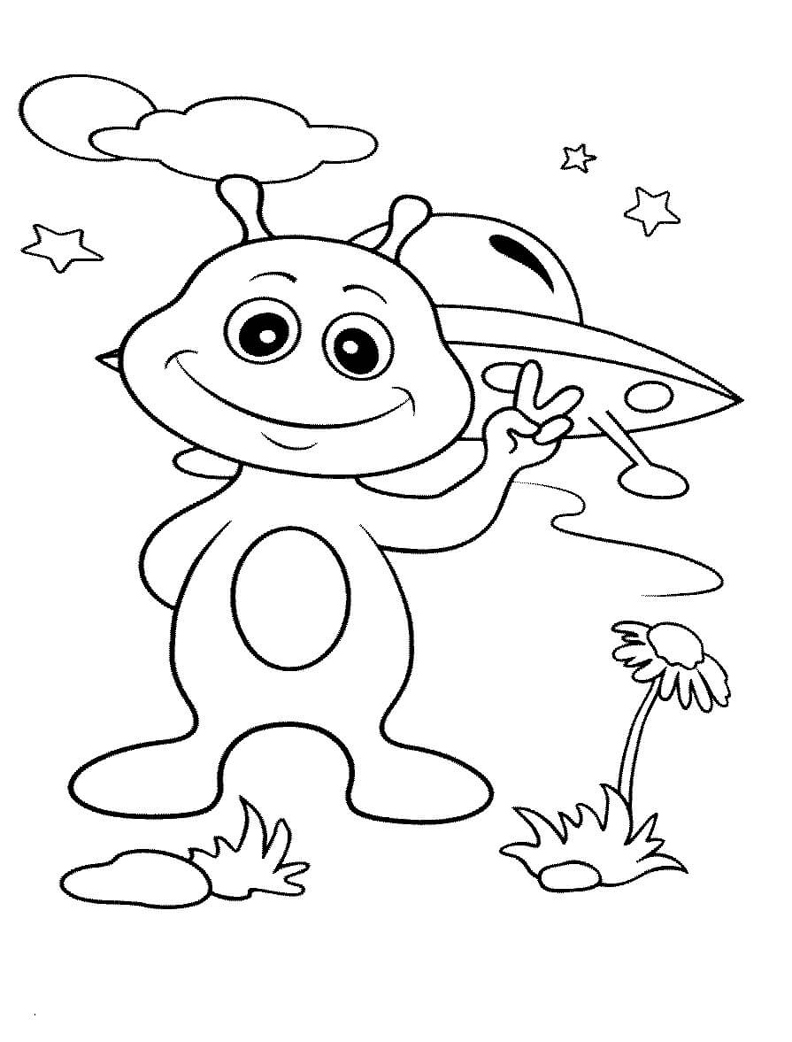 Dibujo de Extraterrestres y Ovnis para Colorear