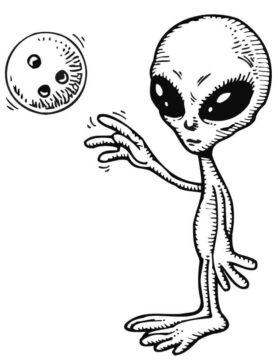 Dibujo de Extraterrestres y Planeta para Colorear