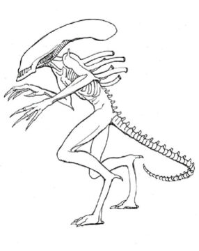 Dibujo de Pequeos Extraterrestres Aterradores para Colorear
