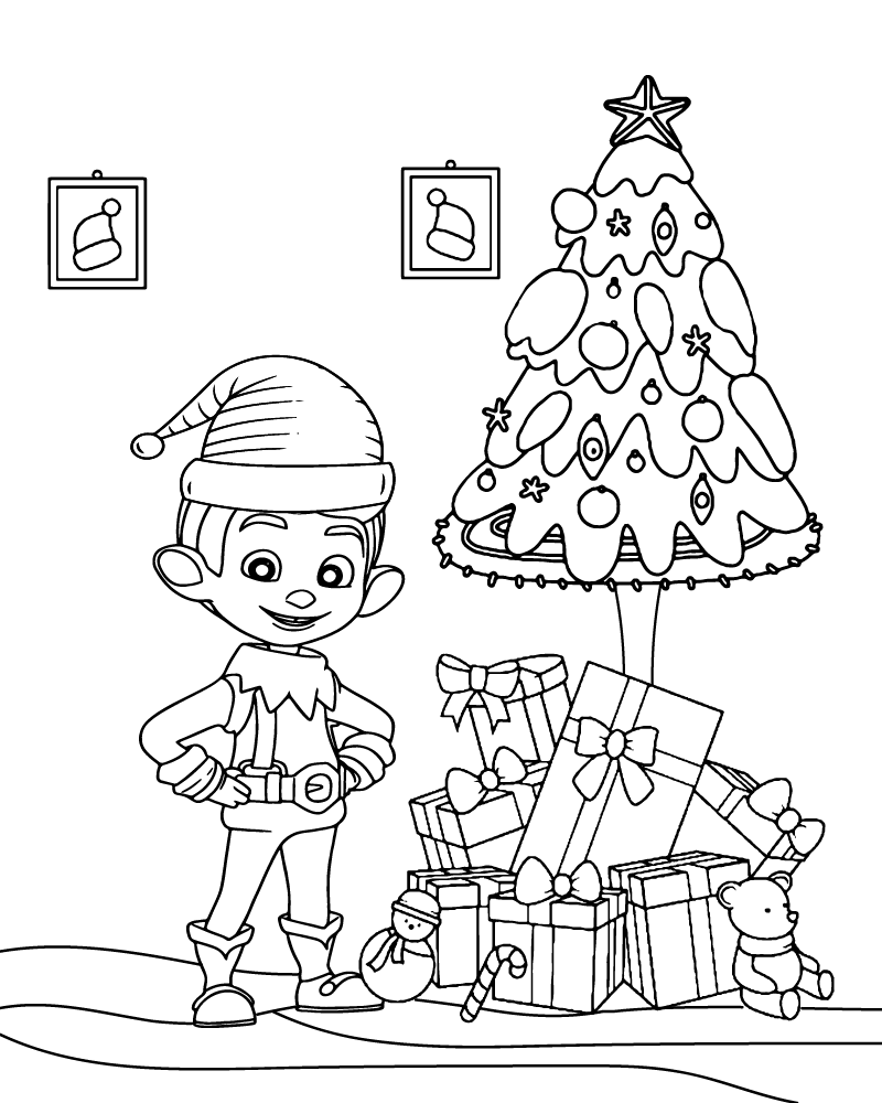 Dibujo de Easy Elf Coloring Page For Kids para Colorear