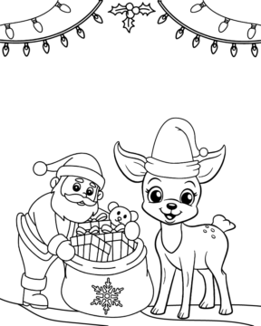 Dibujo de Free Reindeer Coloring Page For Kindergarten para Colorear