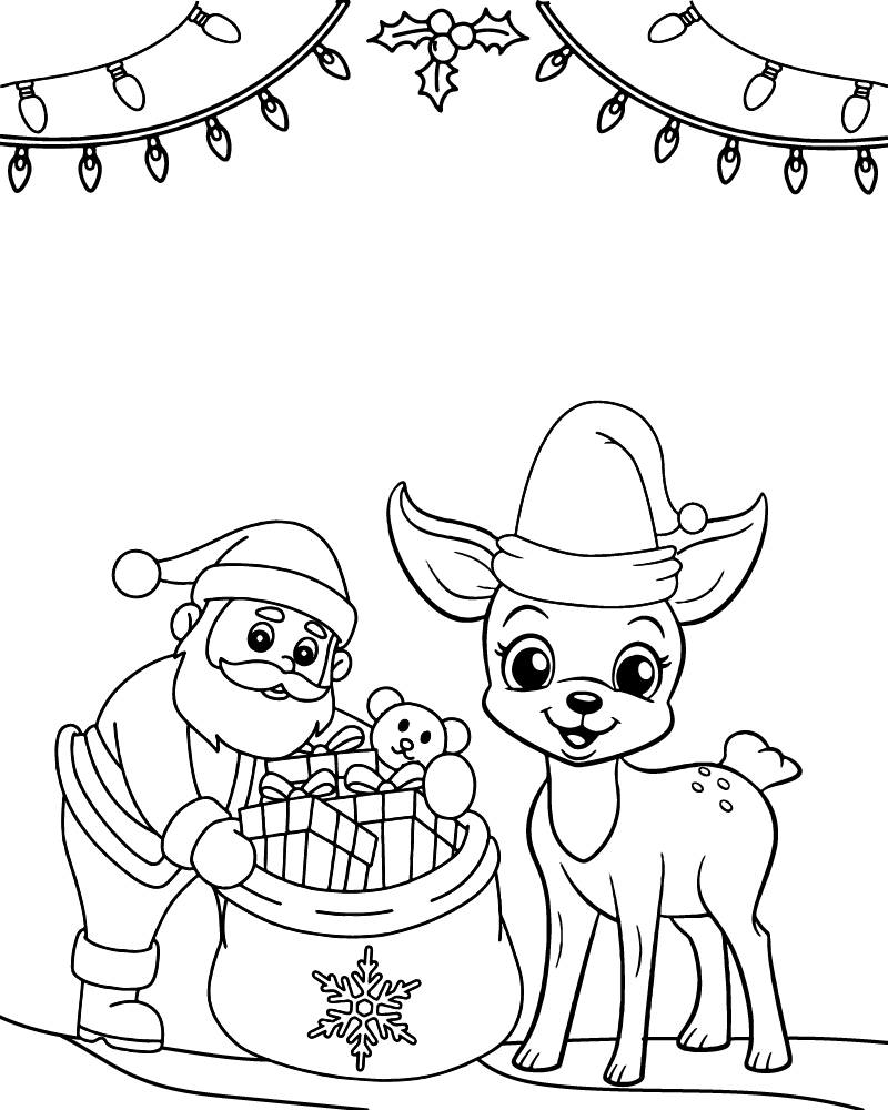 Dibujo de Free Reindeer Coloring Page For Kindergarten para Colorear