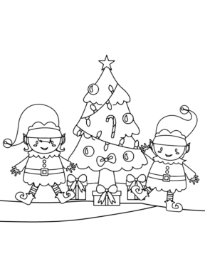 Dibujo de Kids Santa For Kindergarten Coloring Page para Colorear