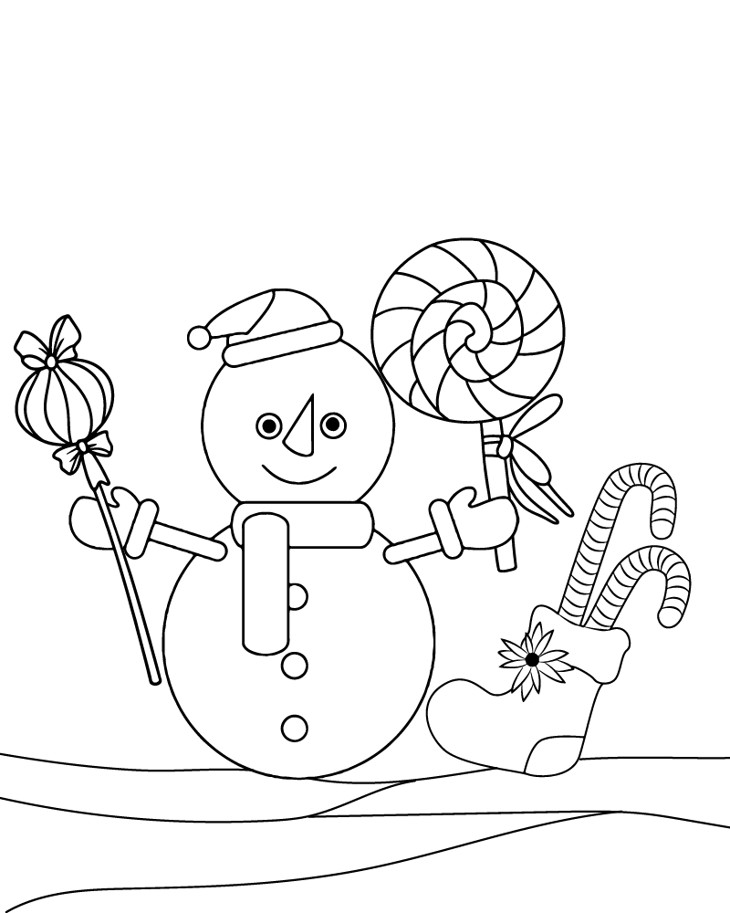 Dibujo de Simple Snowman Coloring Activity para Colorear