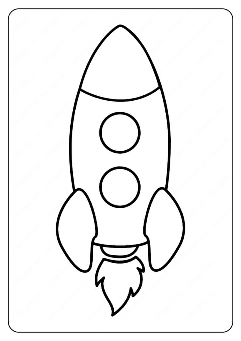 Dibujo de Cohete Fcil para Colorear