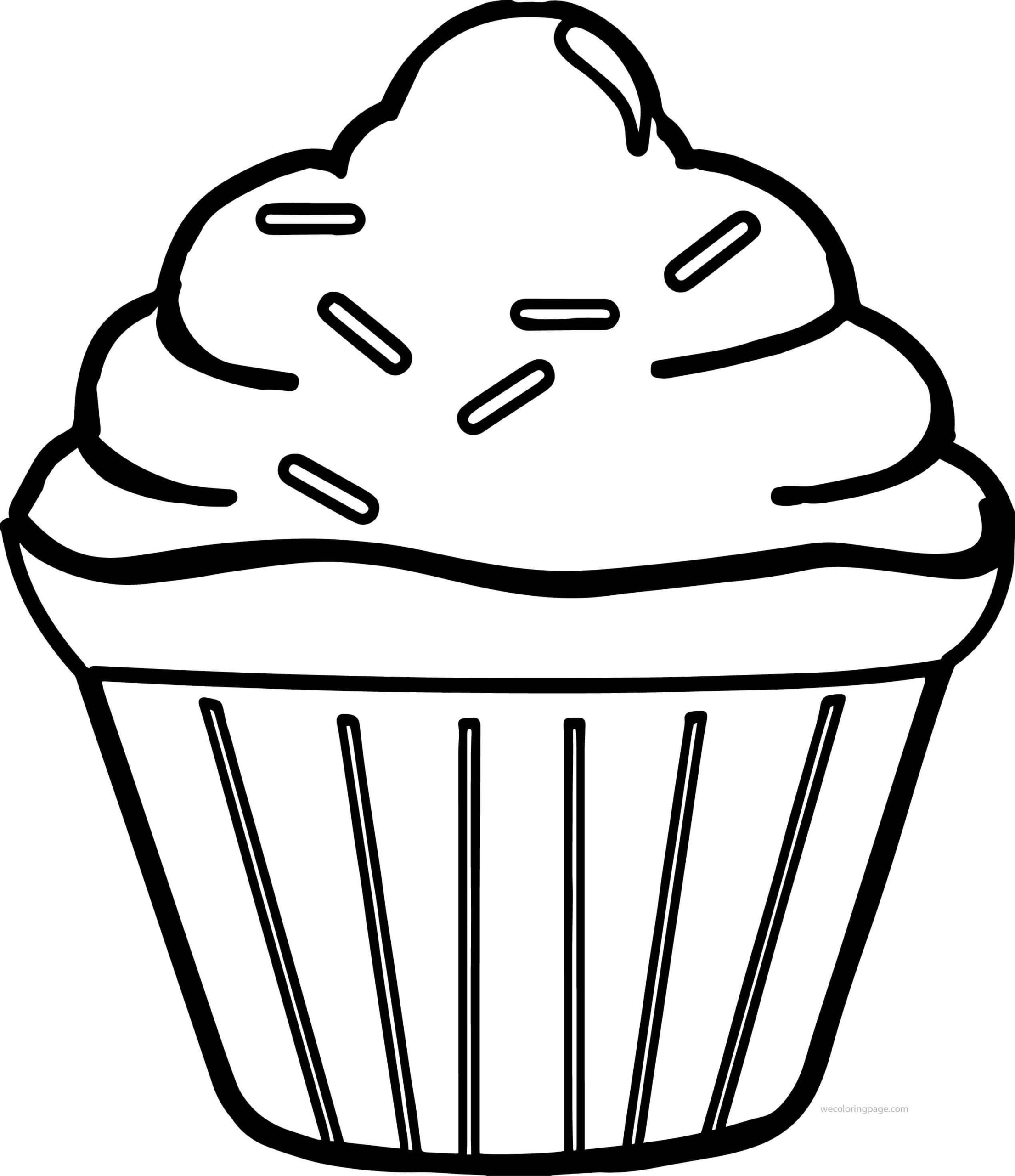 Dibujo de Comida de Pastel Fcil Scaled para Colorear