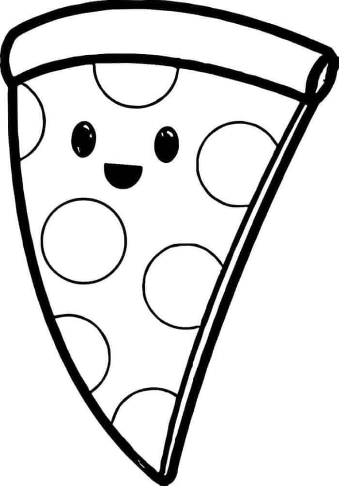 Dibujo de Diversin Fcil con Pizza para Colorear
