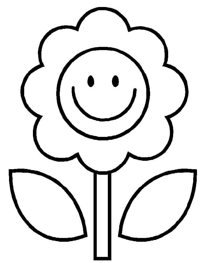 Dibujo de Girasol Fcil 1 para Colorear