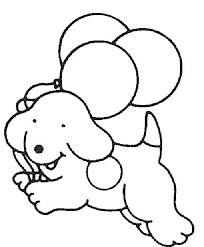 Dibujo de Globo de Sujecin Fcil para Perros para Colorear