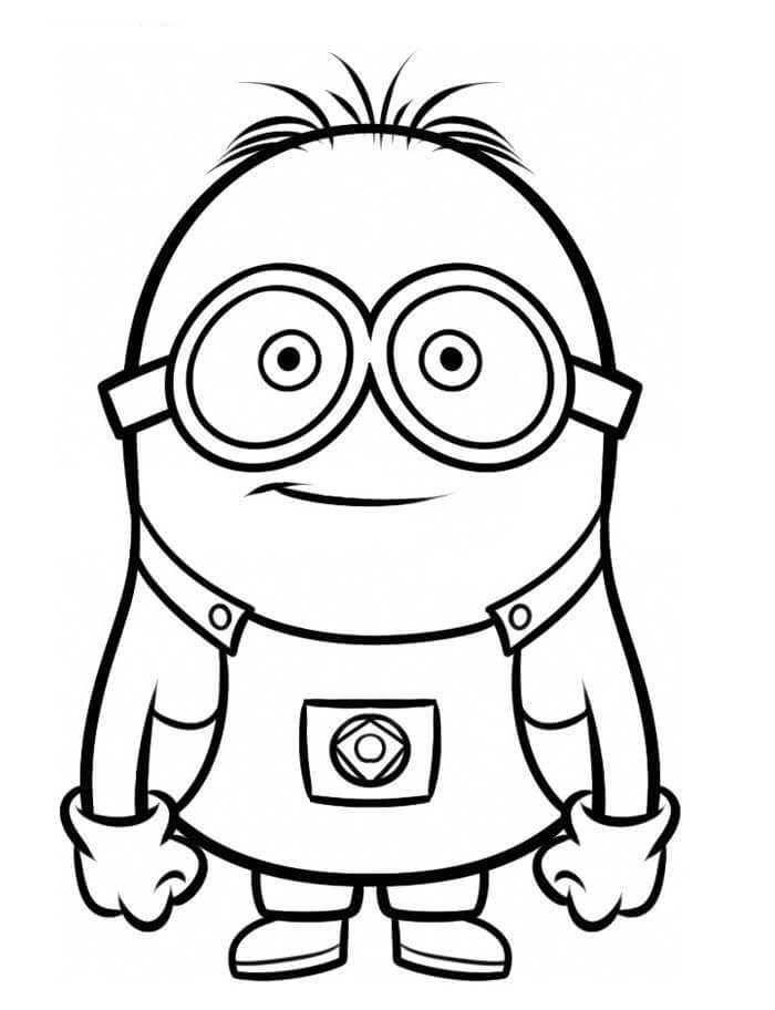 Dibujo de Minion Fcil Sonriendo para Colorear
