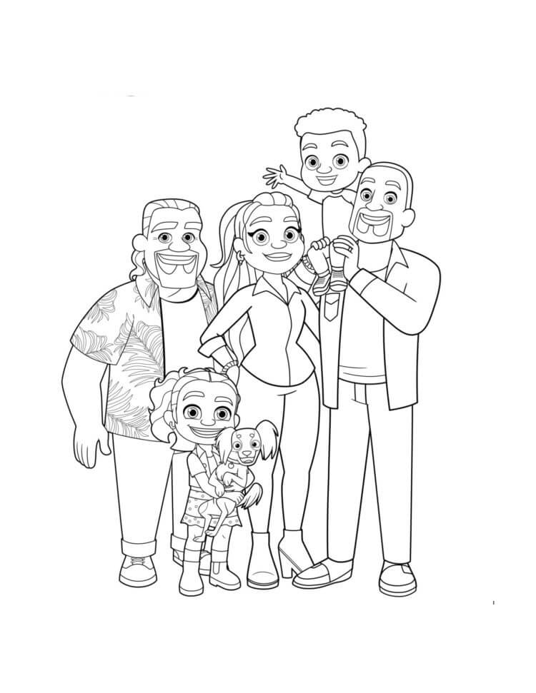 Dibujo de Alma y Su Familia para Colorear