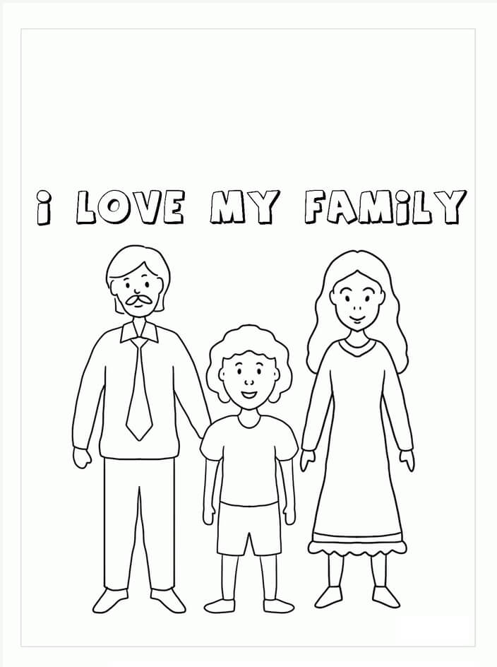 Dibujo de Amo a Mi Familia para Colorear
