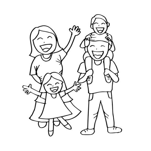 Dibujo de Buen Familia para Colorear