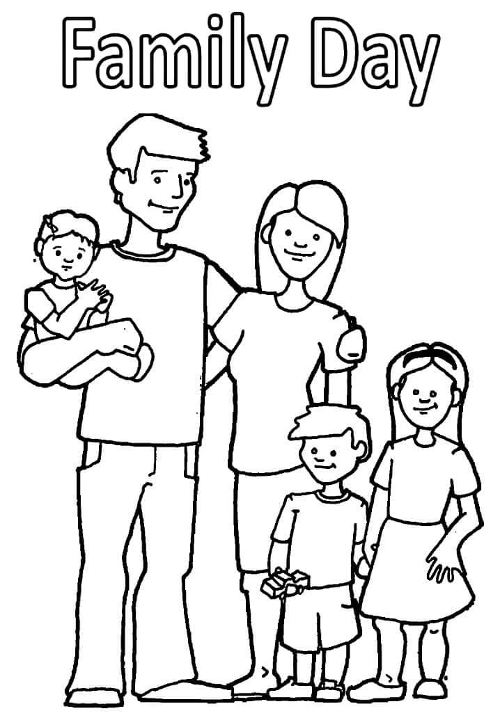 Dibujo de Día Familiar para Colorear