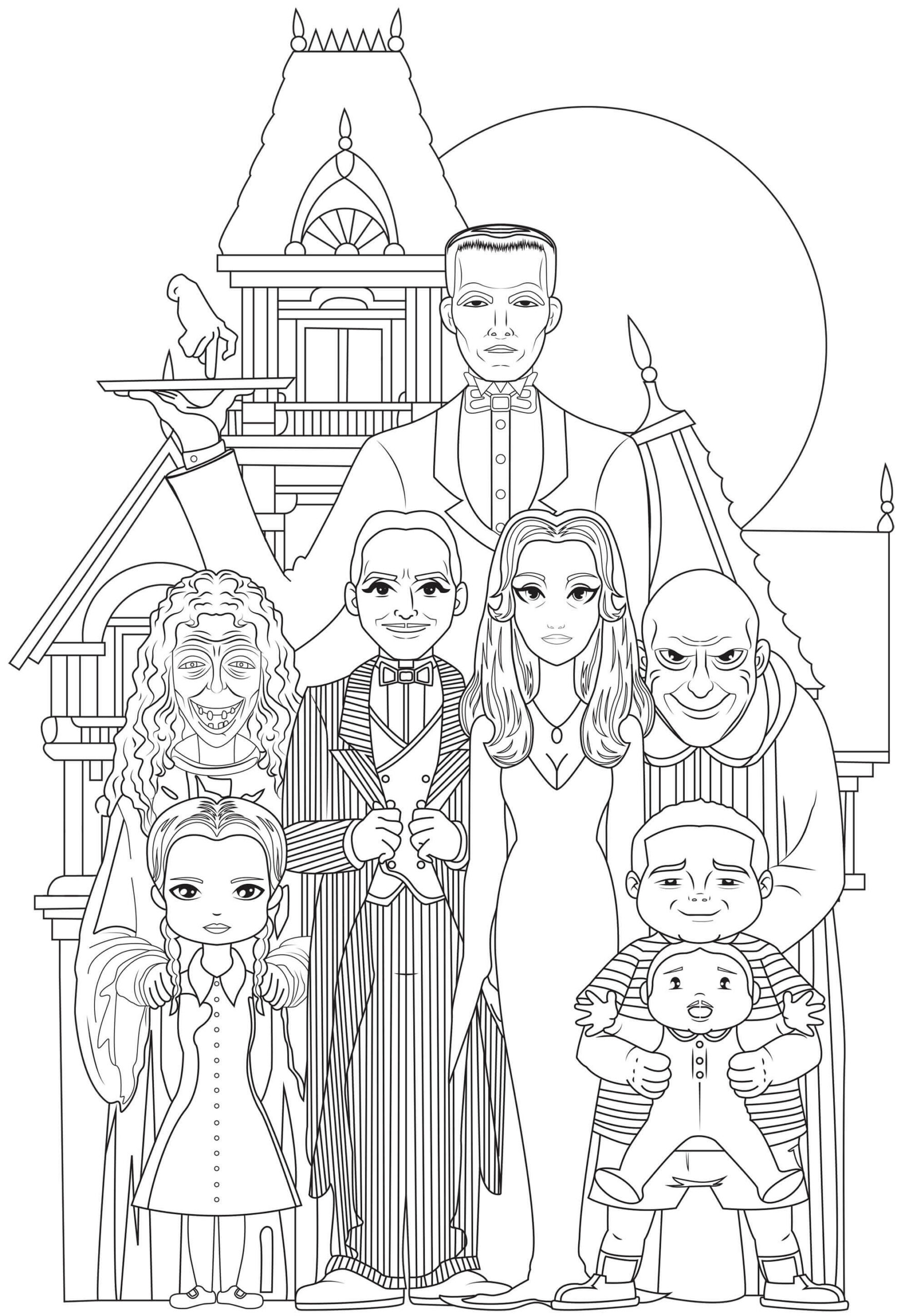 Dibujo de Familia Adan para Colorear