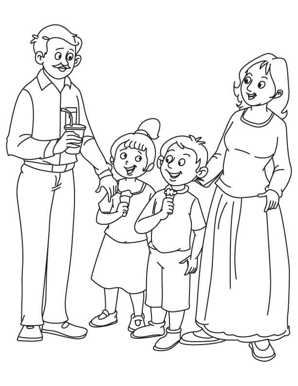 Dibujo de Familia Asombroso para Colorear