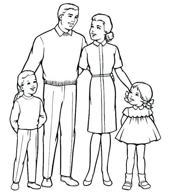 Dibujo de Familia básico para Colorear