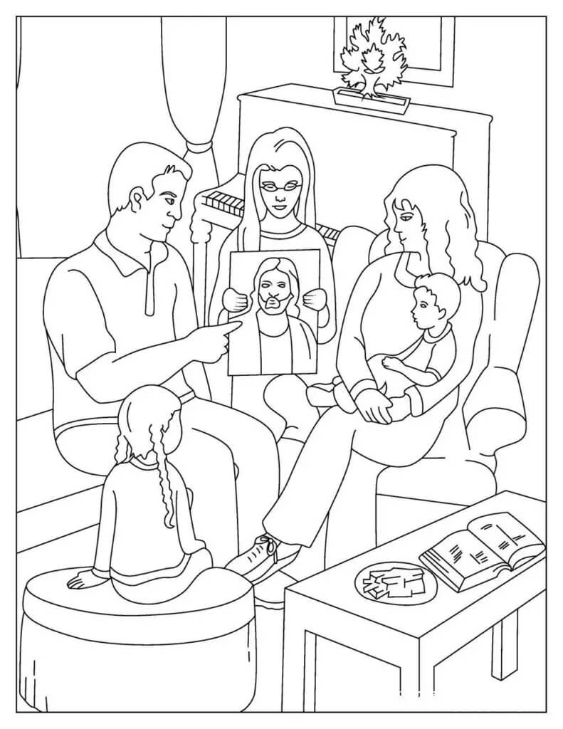 Dibujo de Familia Perfecto para Colorear