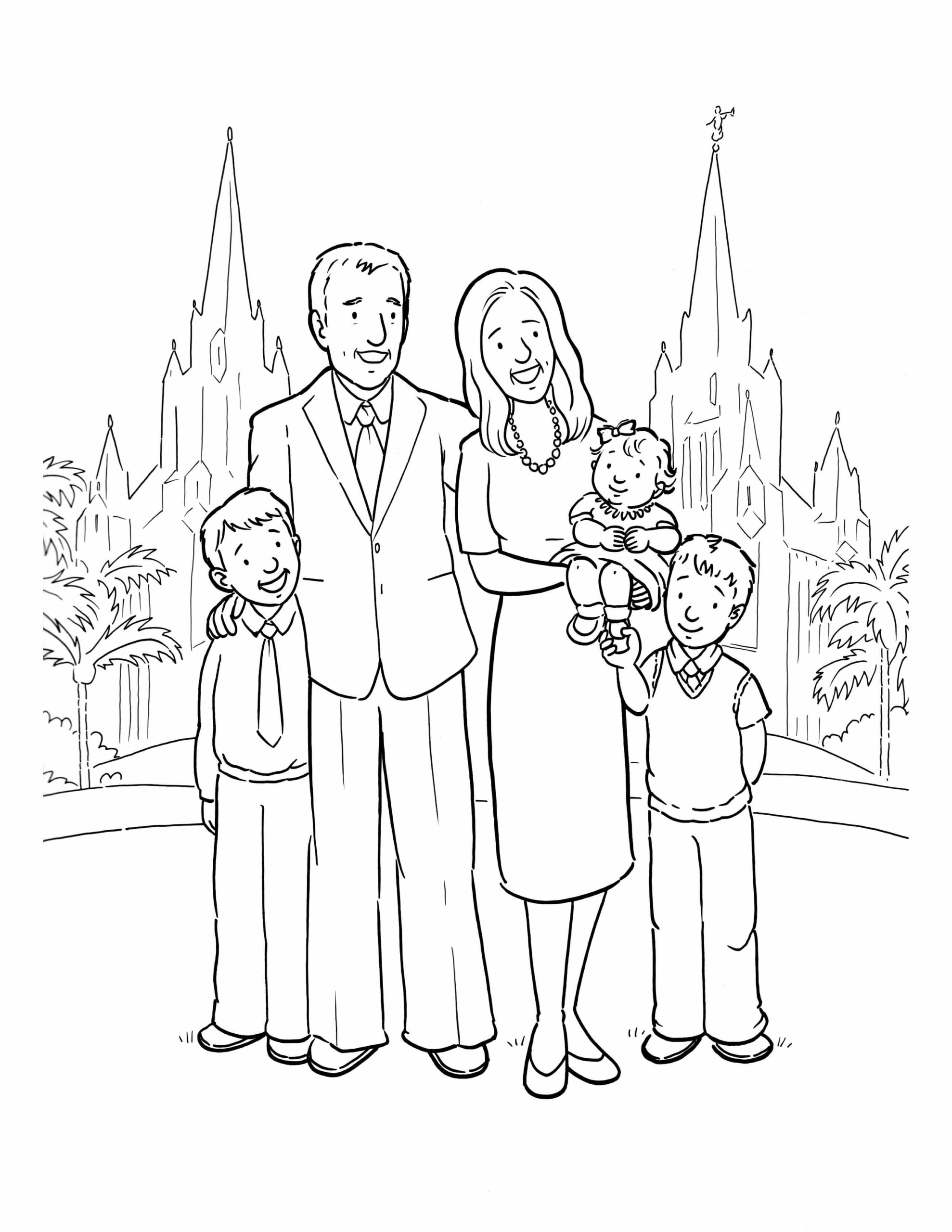 Dibujo de Gran Familia 2 para Colorear