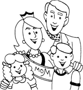 Dibujo de Retrato de Familia para Colorear