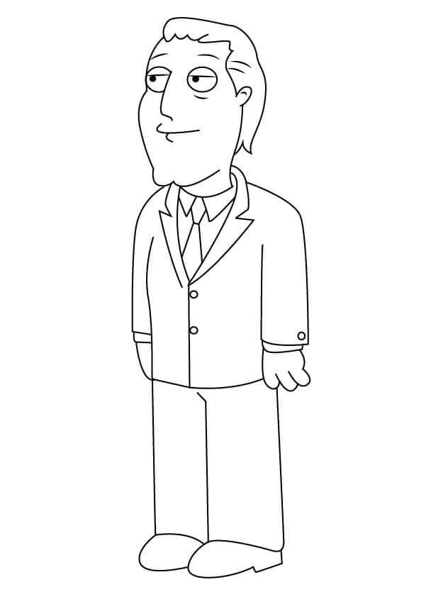 Dibujo de Alcalde Adam West Padre de Familia para Colorear