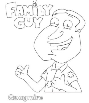 Dibujo de Padre de Familia Quagmire para Colorear