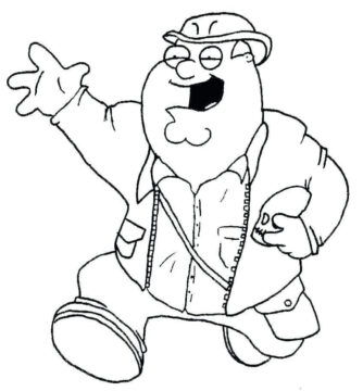 Dibujo de Sonriendo Padre de Familia de Peter para Colorear
