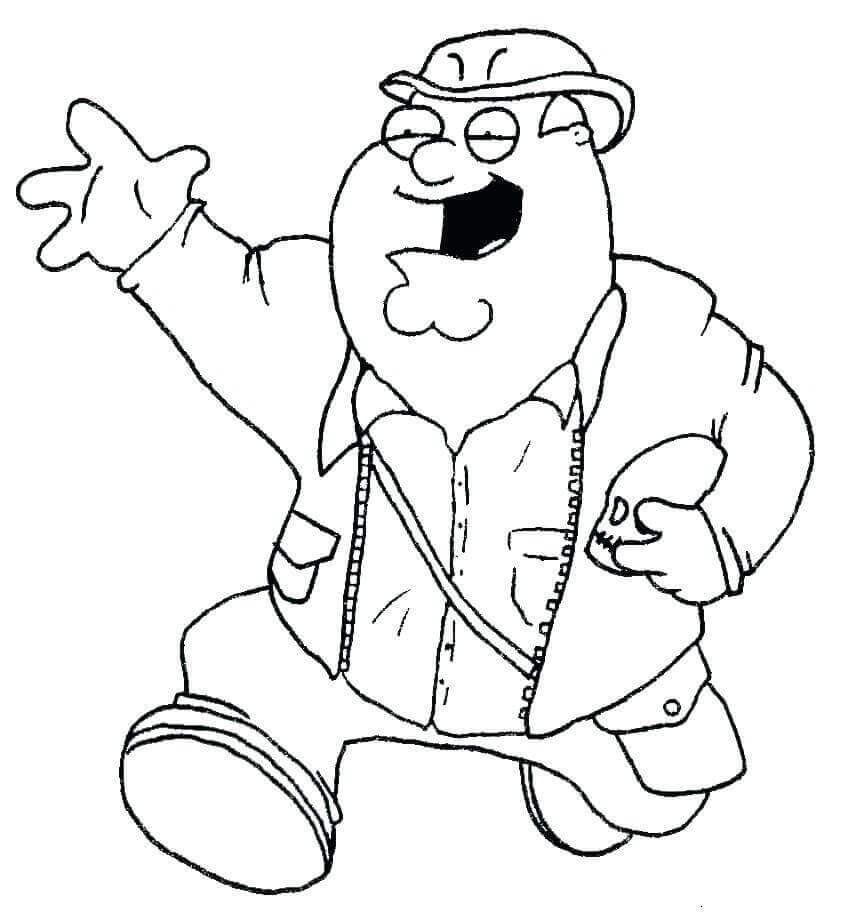 Dibujo de Sonriendo Padre de Familia de Peter para Colorear