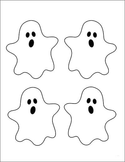 Dibujo de Cuatro Fantasmas para Colorear