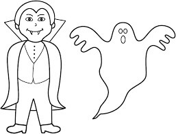 Dibujo de Dracula y Fantasma para Colorear