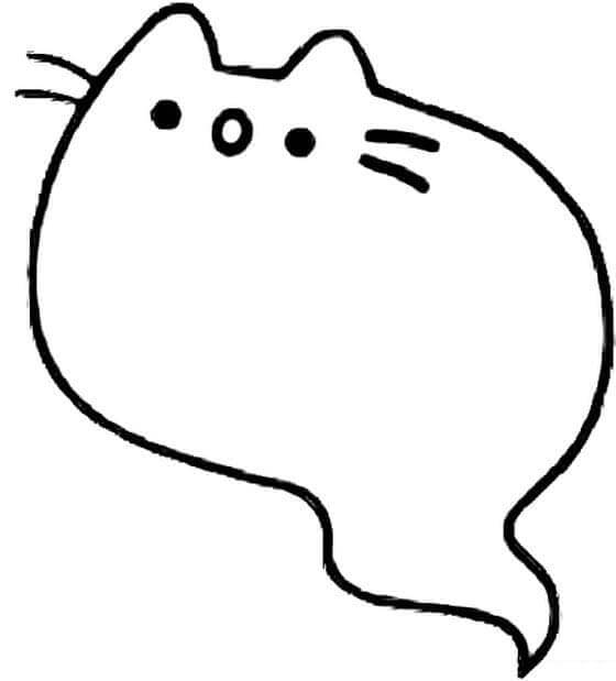 Dibujo de Fantasma Pusheen para Colorear