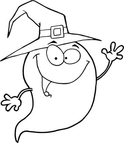 Dibujo de Fantasma la Bruja para Colorear